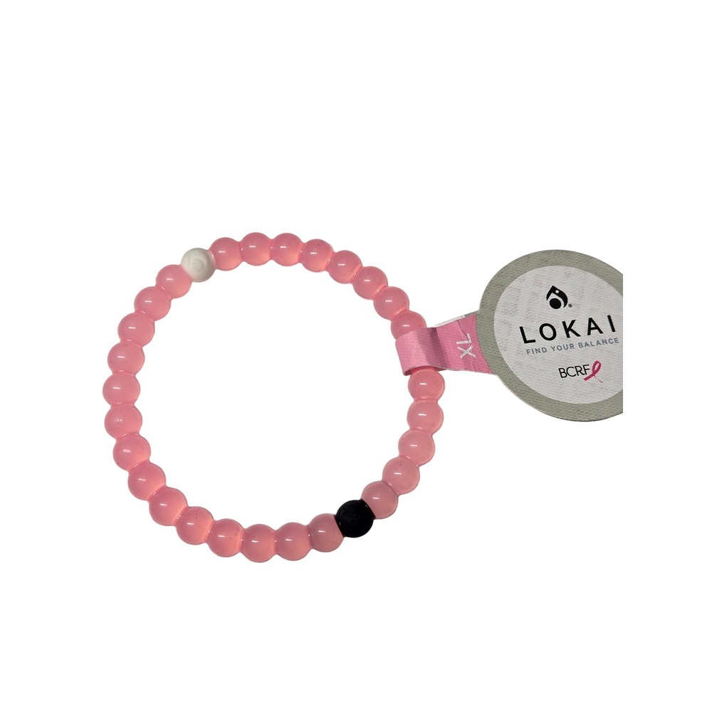 Lokai Womens BCRF Breast Cancer Awareness Bracelet Pink Silicone XL